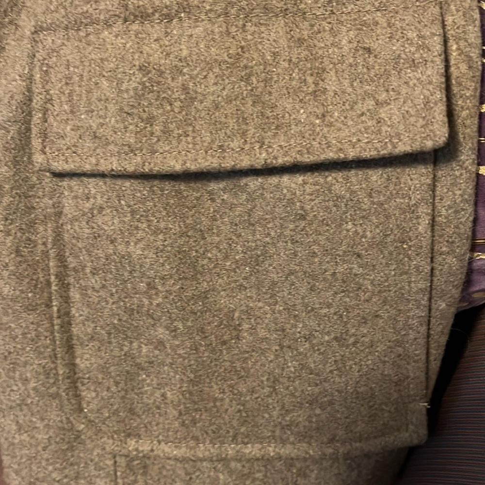 New York & Co. double breasted Wool Tan blend coat w/Military detail size Large - Picture 6 of 13